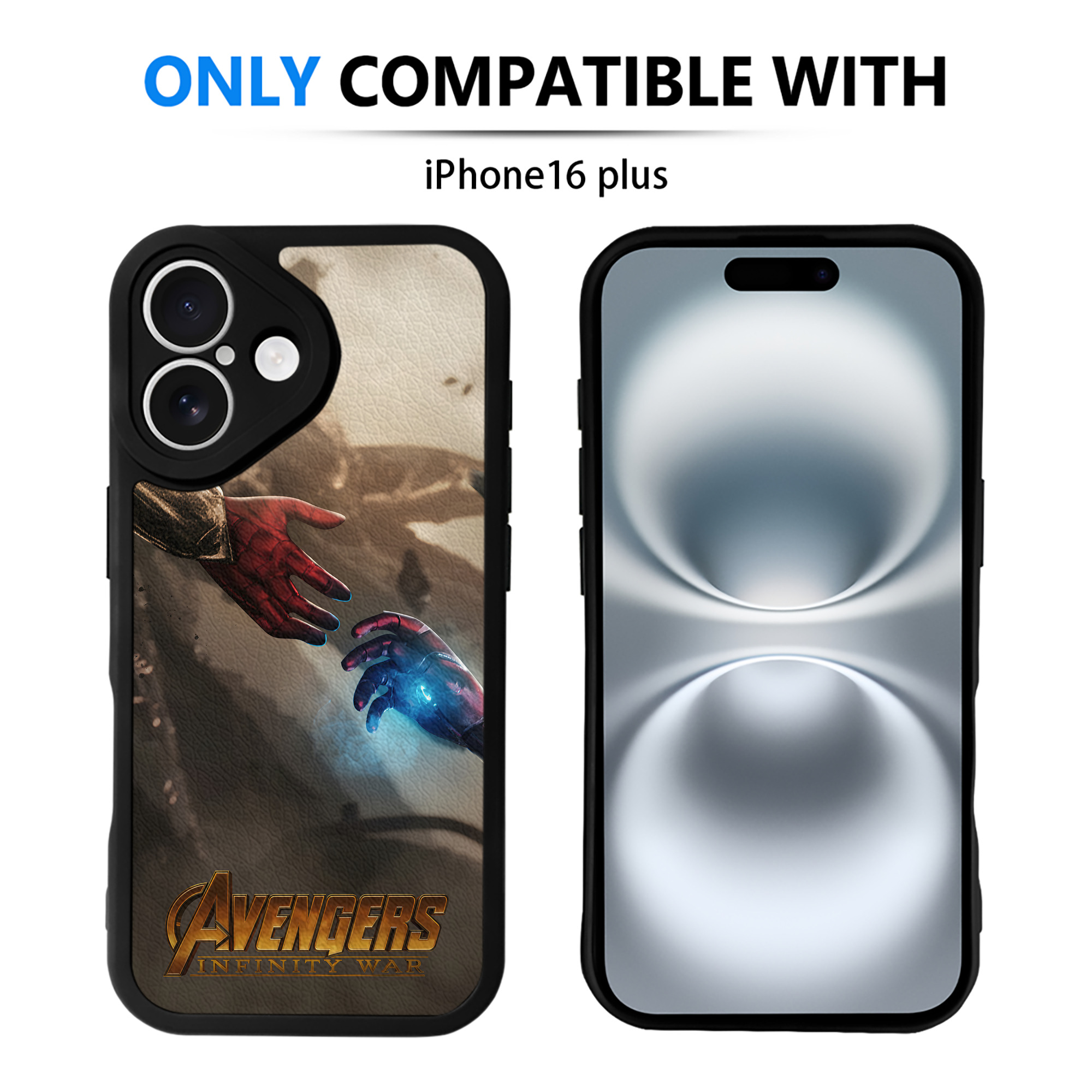 （画像用） アベンジャーズ The Avengers 【iPhone 16シリーズ対応】シリコンスマホケース（レザー調） 材質：シリコン